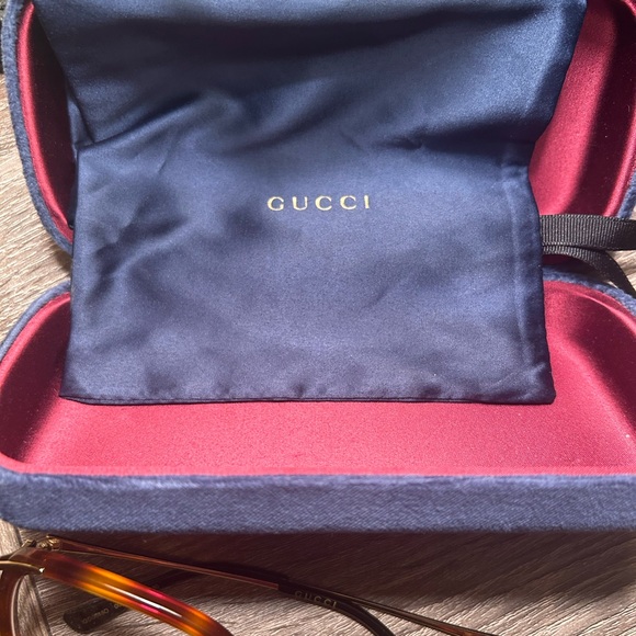 Authentic Gucci Havana Tortoise Gold 55m Clear Lens Frames - Picture 4 of 4